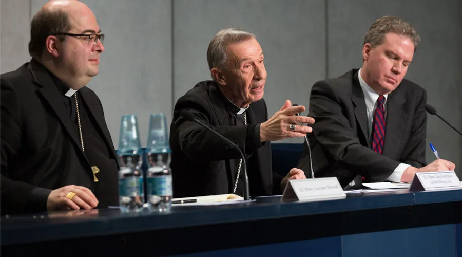 Presentación de la carta en el Vaticano. Foto: Daniel Ibáñez / ACI Prensa