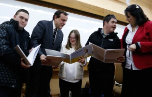 Presentaciu00f3n de material de catequesis para personas con discapacidad cognitiva / Cru00e9dito: Pastoral UC 