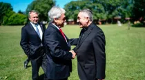Presidente Sebastián Piñera con Mons. Héctor Vargas. Foto: Comunicaciones Obispado de Temuco