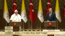 El Papa Francisco y el Presidente de Turquía