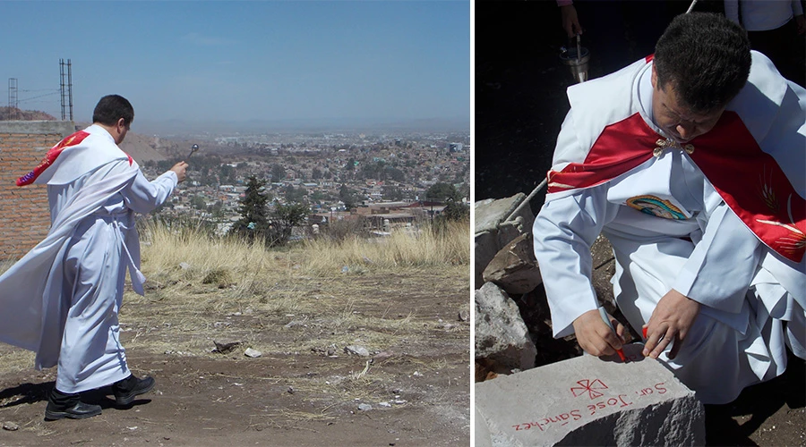 Primera piedra del nuevo templo dedicado a San José Sánchez del Río en Durango / Crédito: Arquidiócesis Durango ?w=200&h=150