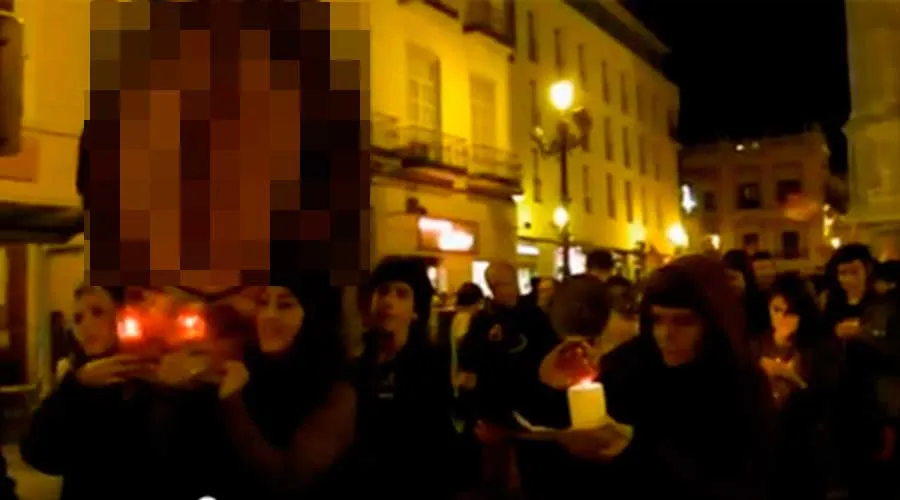Captura Youtube de la "procesión" blasfema de 2013 en Málaga