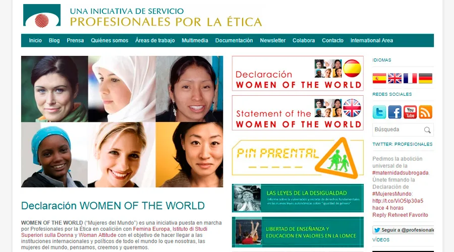 Captura de pantalla de sitio web de Profesionales por la Ética.?w=200&h=150