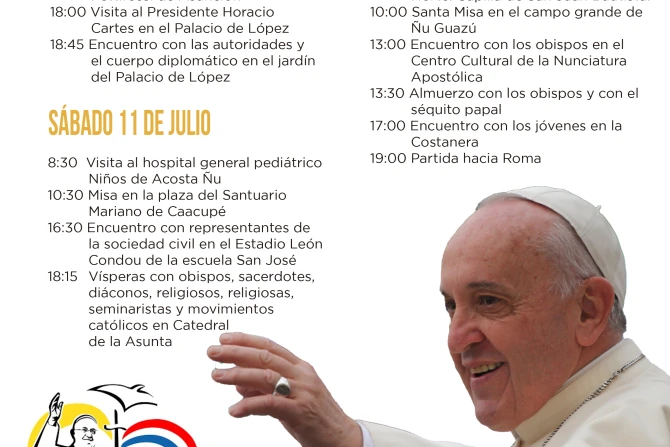 [INFOGRAFÍA] Programa oficial de la visita del Papa Francisco a