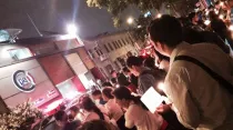 Protesta en las afueras TV Perú / Facebook de Ideología Género NO VA 