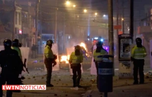 Protestas en Bogotu00e1. Cru00e9dito: EWTN Noticias 