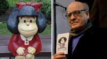 Mafalda y el dibujante argentino Quino. Créditos: Ministerio de Cultura de la Nación (CC BY-SA 2.0)