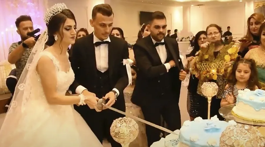 Rita y Rami durante la celebración de su matrimonio en Karamlesh (Irak). Crédito: Captura pantalla Vídeo ACN?w=200&h=150