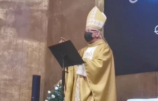 Mons. Ramu00f3n Castro Castro en Misa del 21 de noviembre, Solemnidad de Cristo Rey. Cru00e9dito: Captura de video / Diu00f3cesis de Cuernavaca. 