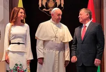 Rania de Jordania, Papa Francisco y Abdullah II / Foto: @QueenRania