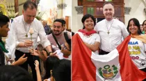 P. Ángel Fernández recibido por jóvenes peruanos. Crédito: Salesianos del Perú
