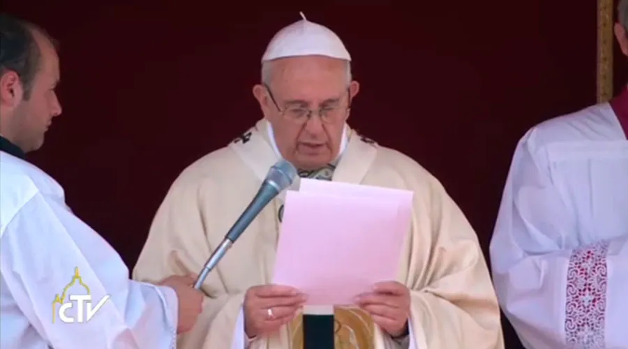El Papa durante el Regina Coeli. Foto: Captura Youtube