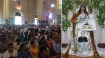 Fieles celebran fiesta de la Virgen Reina de la Paz - Fotos: Twitter Arzobispado San Salvador