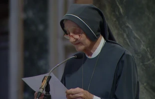 Sor Marguerita Marin en la vigilia de oraciu00f3n por la beatificaciu00f3n de Juan Pablo I. Cru00e9dito: Vatican Media 