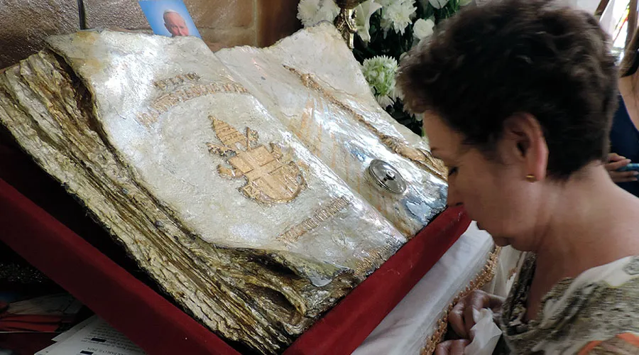 Reliquia de San Juan Pablo II en visita a Perú. Foto: José Castro / ACI Prensa.?w=200&h=150