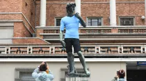 Estatua de réplica de David (Miguél Ángel). Foto: Facebook Intendencia de Montevideo