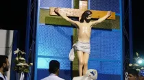 Reposición de la imagen de Cristo en el Santuario de la Virgen de la Candelaria  / Comunicaciones Iglesia de Copiapó