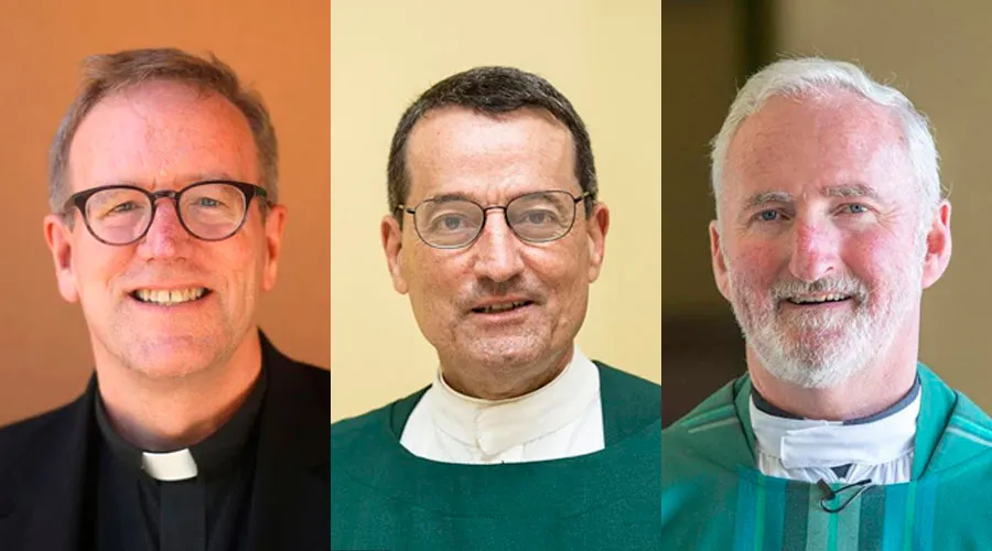 Padre Robert Barron, Mons. Joseph V. Brennan y Mons. David G. O'Connell - Crédito: J.D. Long-Garcia and John Rueda, The Tidings.?w=200&h=150