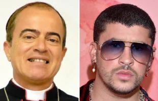 Mons. Roberto Octavio Gonzu00e1lez Nieves. Cru00e9dito: Arquidiu00f3cesis de San Juan de Puerto Rico. / Bad Bunny. Cru00e9dito: Glenn Francis, www.PacificProDigital.com. 