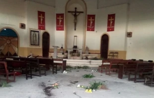 Dau00f1os en la capilla del Seu00f1or de la Cosecha de Progreso, en la Diu00f3cesis de Cuernavaca. Cru00e9dito: Twitter / Mons. Ramu00f3n Castro Castro. 