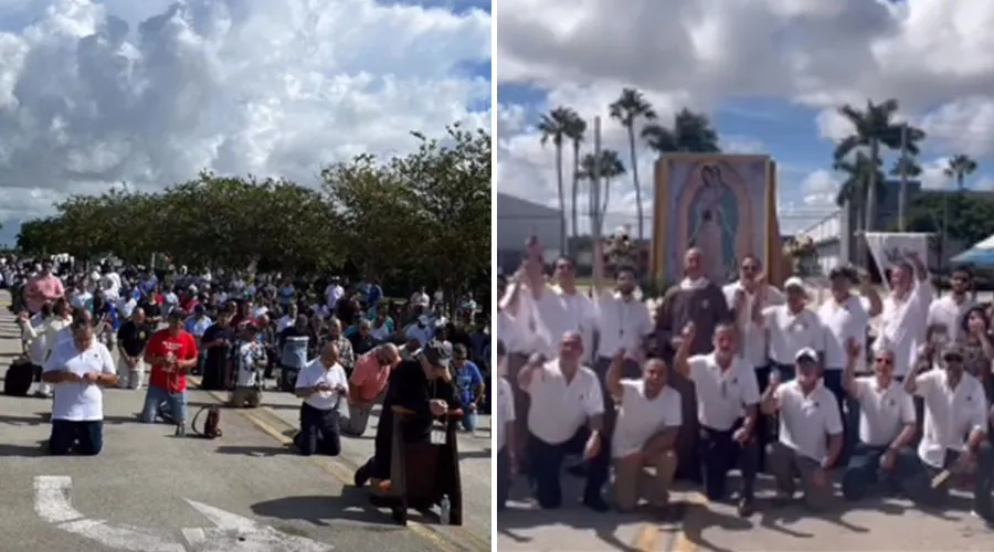 Rosario por Nicaragua en Miami. Crédito: Facebook Siervos de los Corazones Traspasados de Jesús y María