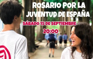 Cartel del Rosario por la Juventud de Espau00f1a. Foto: Grupo Ju00f3venes Anuncio. 