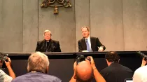El Cardenal Pell durante la rueda de prensa. Foto: ACI Prensa