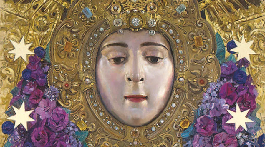 Sello de la Virgen del Rocío emitido por Correos España. Crédito: Correos.
