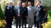 P. Antonio Garciandia (al centro) el día de la condecoración del gobierno de España. Foto: Diócesis del Callao.