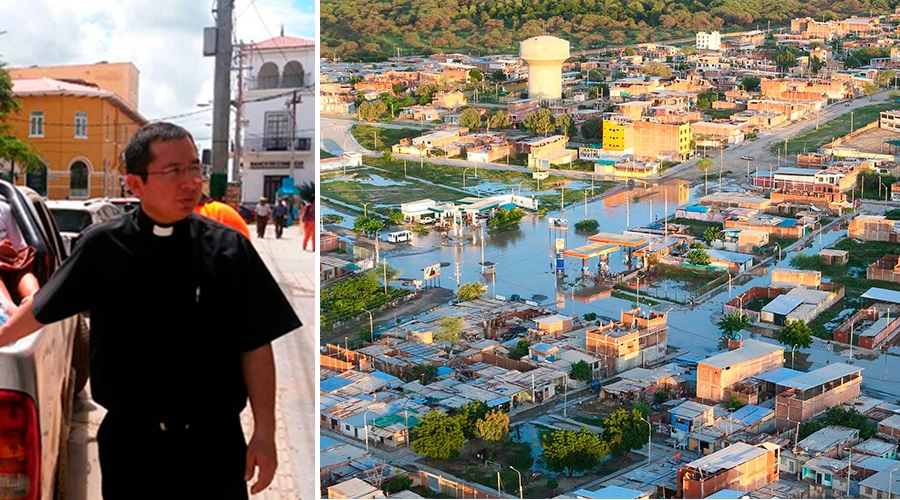 Sacerdote de Piura y desborde del río Piura en el distrito de Buenos Aires / Crédito: Arzobispado de Piura y Agencia Andina (Fotógrafo: Carlos Lezama)?w=200&h=150