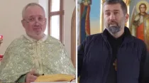 P. Ivan Levystky (izquierda) y P. Bohdan Geleta (derecha). Crédito: Exarcado arqepiscopal de Donetsk