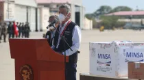 Francisco Sagasti, presidente del Perú, en la entrega de vacunas en Piura. Crédito: ANDINA / Presidencia del Perú