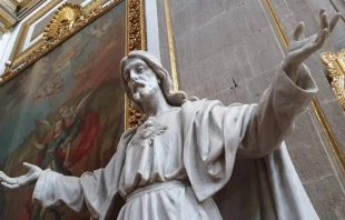 Imagen del Sagrado Corazu00f3n de Jesu00fas en Catedral de Puebla, Mu00e9xico. Cru00e9dito: David Ramos / ACI Prensa. 