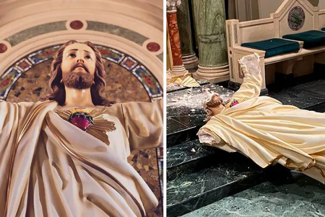 Atacan catedral y destruyen imagen del Sagrado Corazón de Jesús de 90 años de antigüedad 