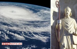 Huracu00e1n Ian visto desde el espacio. Cru00e9dito: EWTN Noticias / San Medardo. Cru00e9dito: elfabriciodelamancha - Face u00e0 la Mairie (CC-BY-SA-2.5) 