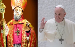 San Agustu00edn. Cru00e9dito: Raul Acvdo (CC BY-SA 4.0) / Papa Francisco. Cru00e9dito: Daniel Ibu00e1u00f1ez - ACI Prensa 