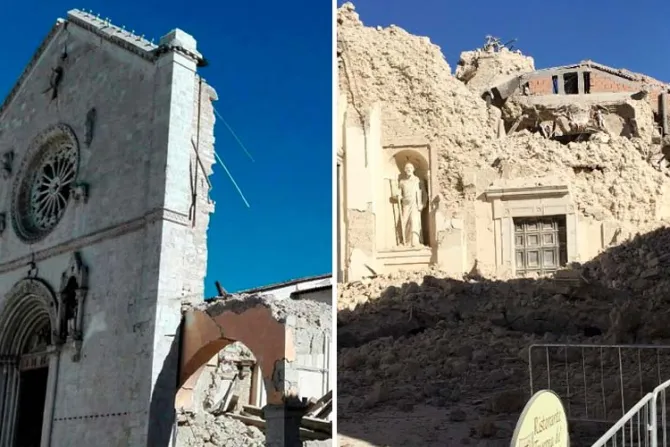 Terremoto no dejó en pie ninguna iglesia en Nursia, lamentan monjes benedictinos