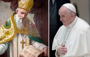 San Ireneo de Lyon / Papa Francisco. Cru00e9dito: Daniel Ibu00e1u00f1ez - ACI Prensa 