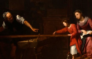 Cristo en la Carpinteru00eda de San Josu00e9 de Matteo Pagano  / Cru00e9dito: Dominio Pu00fablico 