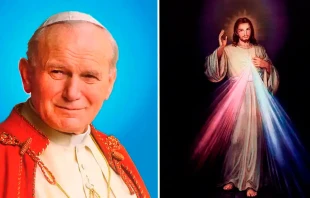 San Juan Pablo II y la Divina Misericordia. Cru00e9dito: Dominio pu00fablico 
