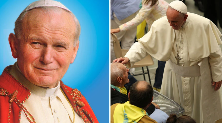 San Juan Pablo II. Foto oficial / El Papa Francisco bendice a un anciano en el aula Pablo VI. Foto: ACI Prensa?w=200&h=150