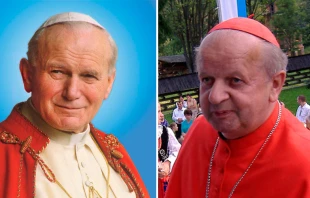 San Juan Pablo II / Cardenal Stanislaw Dziwisz. Cru00e9dito: Wikipedia, dominio pu00fablico 