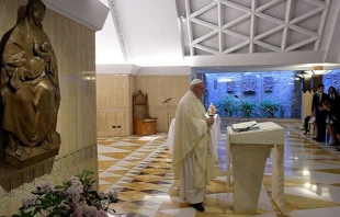 El Papa en Santa Marta. Foto: L'Osservatore Romano 