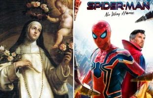 Santa Rosa de Lima. Cru00e9dito: Dominio pu00fablico / Poster de Spider-Man No Way Home. Cru00e9dito: Sony Pictures 