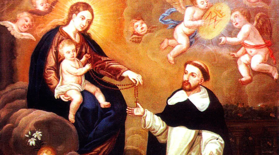 La Virgen María se le apareció a Santo Domingo y le enseñó a rezar el Rosario