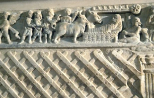 Sarcu00f3fago paleocristiano del siglo IV. Cru00e9dito: Dominio pu00fablico 