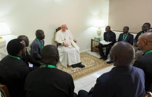 El Papa Francisco se reu00fane con jesuitas de Repu00fablica Democru00e1tica del Congo. Cru00e9dito: Vatican Media 