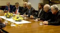 Sebastián Piñera en reunión con líderes religiosos. Crédito: Dirección de Prensa de la República de Chile.