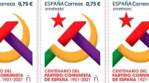 Sello emitido por Correos en España reivindicando al Partido Comunista. Crédito: Correos y Telégrafos