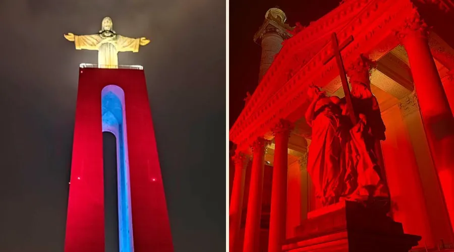 Monumentos iluminados de rojo durante la Semana Roja 2022. Crédito: ACN?w=200&h=150